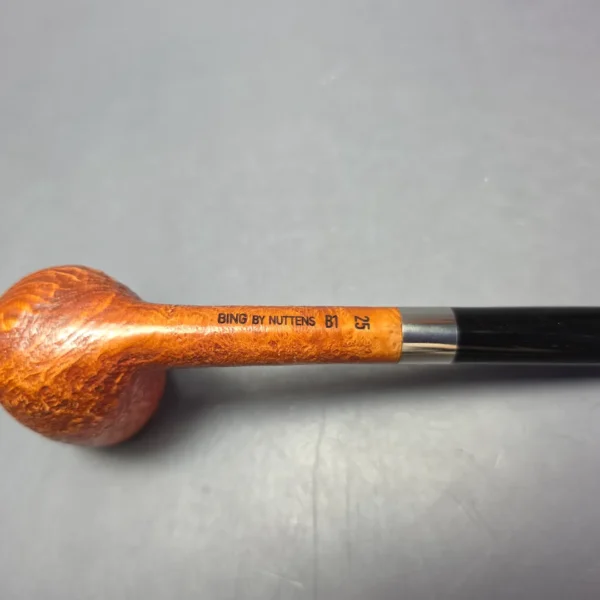Bruno Nuttens Bing B1 Partially Sandblasted Billiard w/ Aluminum Briar Pipe, New - Image 7