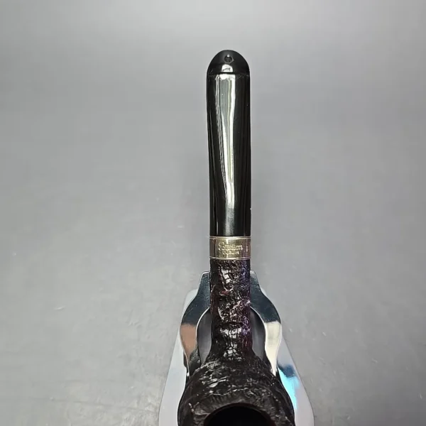 Peterson Cobble 608 Rusticated & Sandblasted Pot w/ Silver Briar Pipe, New - Image 7
