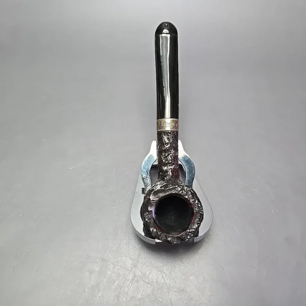 Peterson Cobble 608 Rusticated & Sandblasted Pot w/ Silver Briar Pipe, New - Image 8