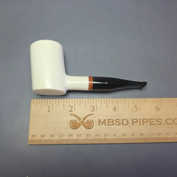 MBSD Meerschaum Deluxe Smooth Poker Block Meerschaum Pipe, Briar-Mortise, New - Image 7