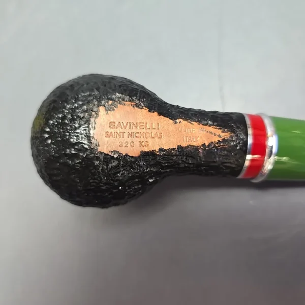 Savinelli 2025 Saint Nicholas 320 KS Rusticated Author Estate Briar Pipe, Unsmoked, 6mm - Image 10