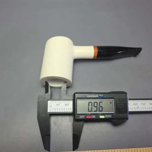 MBSD Meerschaum Deluxe Smooth Poker Block Meerschaum Pipe, Briar-Mortise, New - Image 8