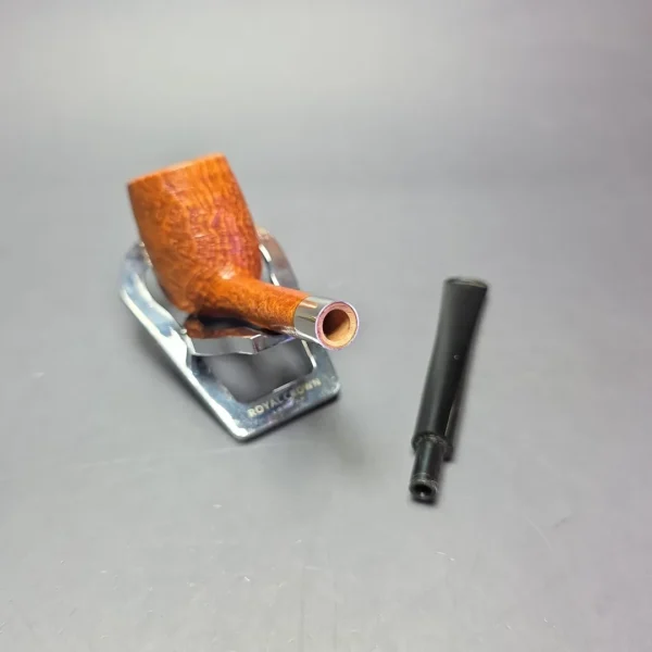 Bruno Nuttens Bing B1 Partially Sandblasted Billiard w/ Aluminum Briar Pipe, New - Image 10