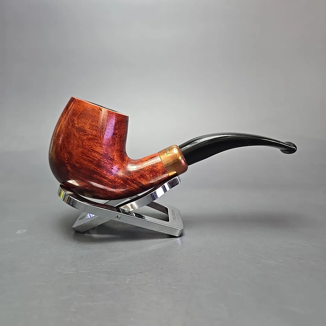 4th Generation (by Ascorti) Forza Fiano 1855 Smooth Bent Billiard Estate Briar Pipe, Unsmoked - Image 2