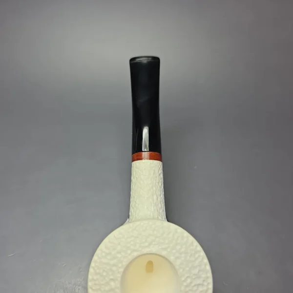 MBSD Meerschaum Deluxe Rusticated Pot Block Meerschaum Pipe, Briar-Mortise, New, 9mm - Image 8