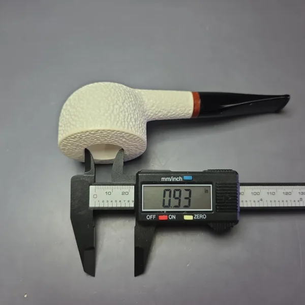 MBSD Meerschaum Deluxe Rusticated Pot Block Meerschaum Pipe, Briar-Mortise, New, 9mm - Image 11