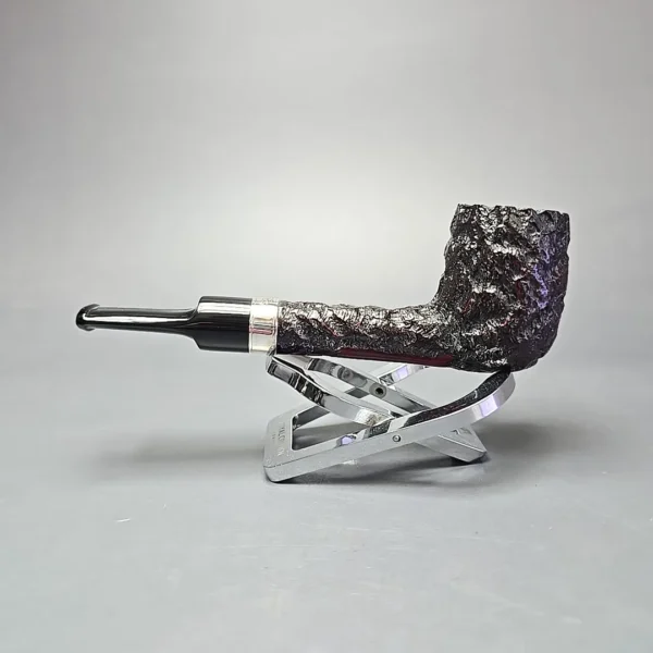 Peterson Cobble 53 Rusticated & Sandblasted Lovat w/ Silver Briar Pipe, New - Image 4