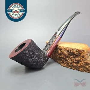 James Upshall Bark Group 6 Partially Rusticated Bent Dublin Estate Briar Pipe, Unsmoked