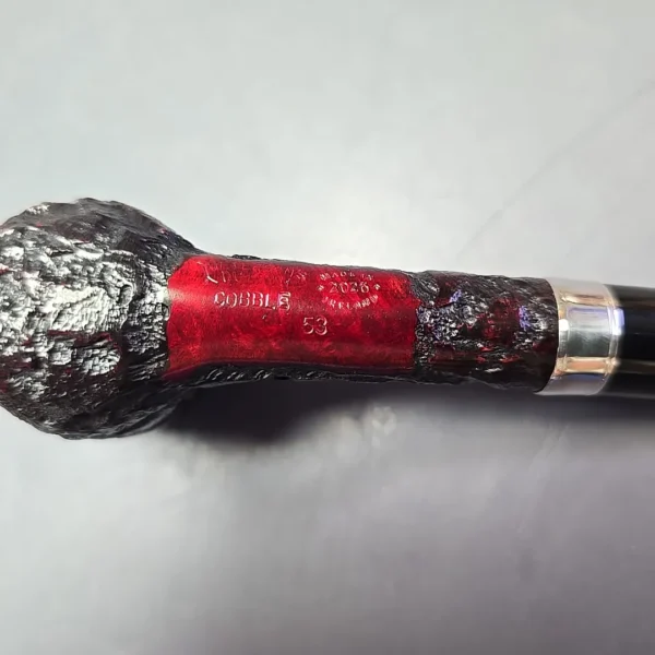 Peterson Cobble 53 Rusticated & Sandblasted Lovat w/ Silver Briar Pipe, New - Image 10