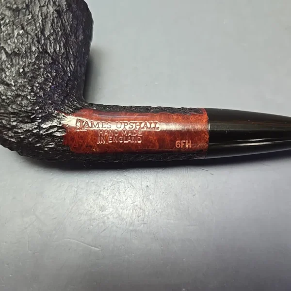 James Upshall Bark Group 6 Partially Rusticated Bent Dublin Estate Briar Pipe, Unsmoked - Image 10