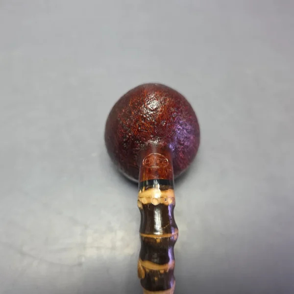 C-Pipe Sandblasted Acorn w/ Black Bamboo Handmade Briar Pipe, New - Image 7