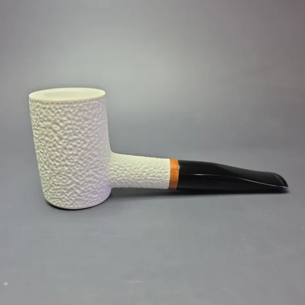 MBSD Meerschaum Deluxe Rusticated Poker Block Meerschaum Pipe, Briar-Mortise, New - Image 3