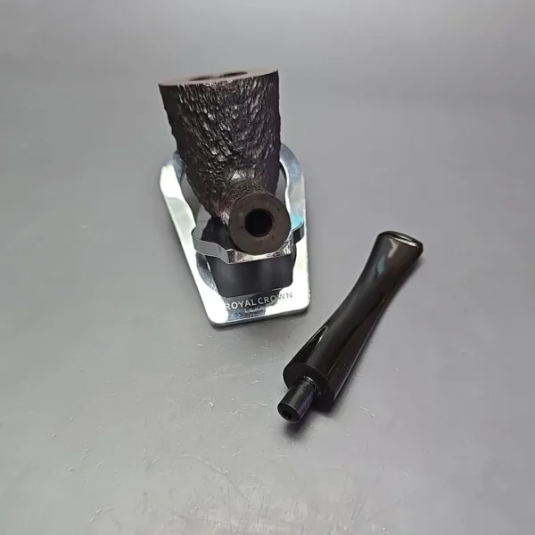 James Upshall Bark Group 6 Partially Rusticated Bent Dublin Estate Briar Pipe, Unsmoked - Image 13