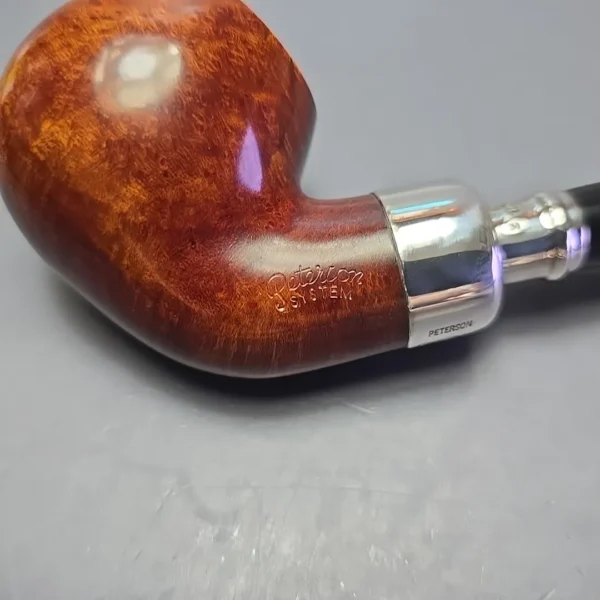 Peterson System Spigot Smooth 302 Apple w/ Silver Briar Pipe, New - Image 10