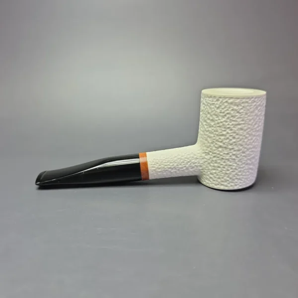 MBSD Meerschaum Deluxe Rusticated Poker Block Meerschaum Pipe, Briar-Mortise, New - Image 5