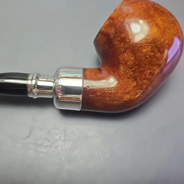 Peterson System Spigot Smooth 302 Apple w/ Silver Briar Pipe, New - Image 11