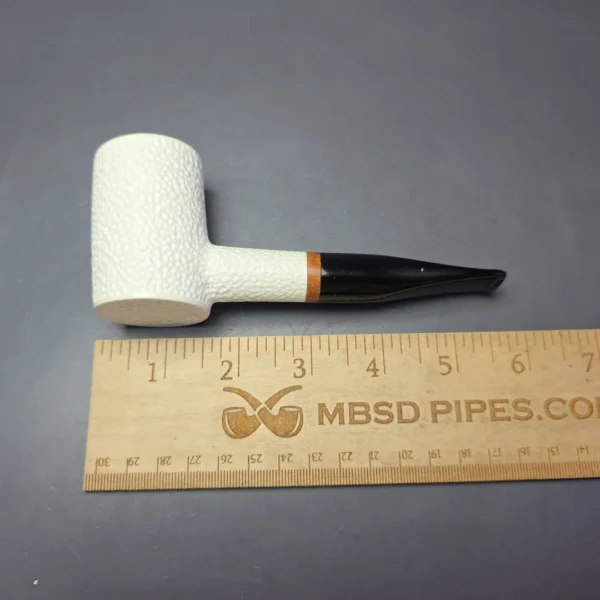 MBSD Meerschaum Deluxe Rusticated Poker Block Meerschaum Pipe, Briar-Mortise, New - Image 8