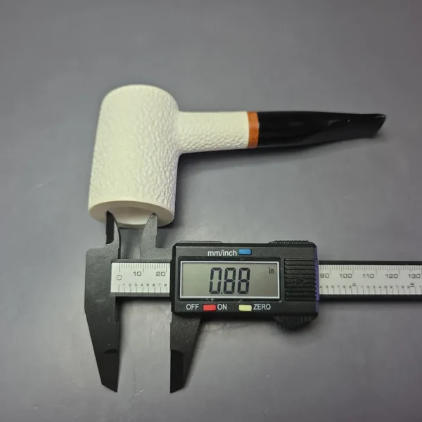 MBSD Meerschaum Deluxe Rusticated Poker Block Meerschaum Pipe, Briar-Mortise, New - Image 9