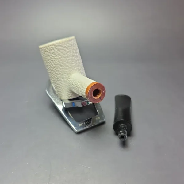 MBSD Meerschaum Deluxe Rusticated Poker Block Meerschaum Pipe, Briar-Mortise, New - Image 10