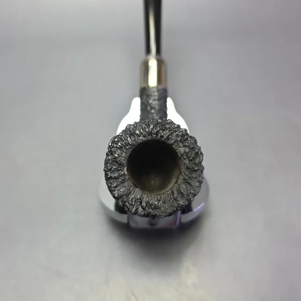 Pipe Tristan Granite Rusticated Billiard w/ Silver Estate Briar Pipe, French Estates - Image 5