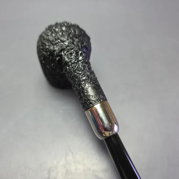 Pipe Tristan Granite Rusticated Billiard w/ Silver Estate Briar Pipe, French Estates - Image 7