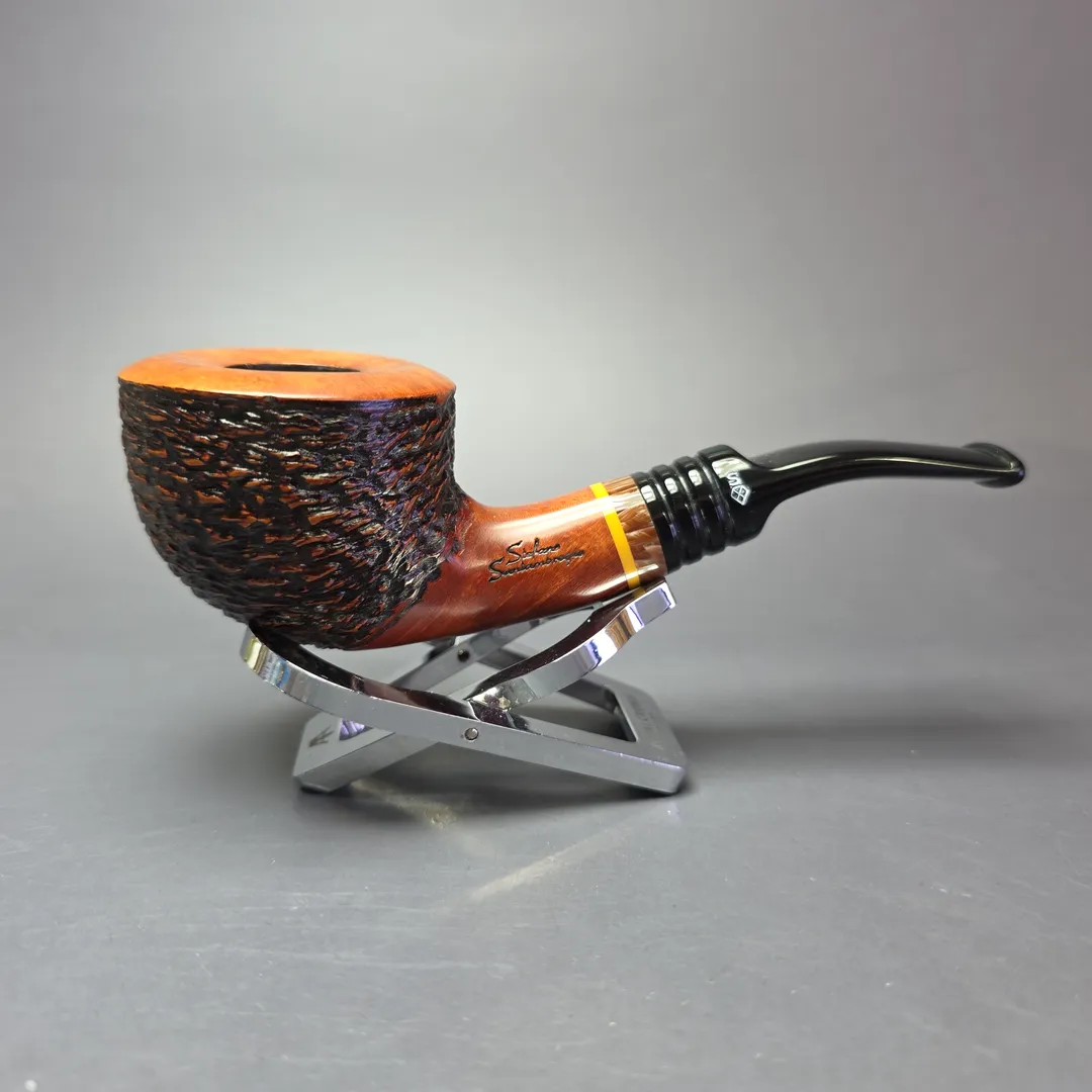 Stefano Santambrogio Partially Rusticated Dublin Estate Briar Pipe, Unsmoked, 9mm - Image 2