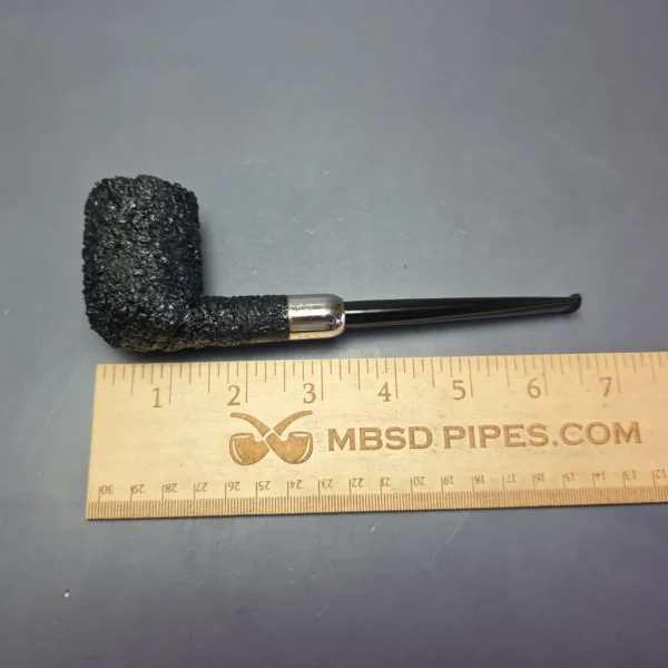Pipe Tristan Granite Rusticated Billiard w/ Silver Estate Briar Pipe, French Estates - Image 8