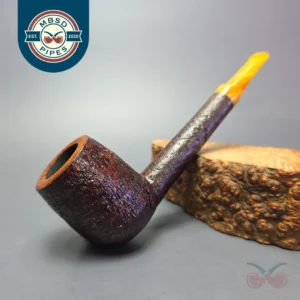 Smith House Partially Sandblasted Lovat w/ Resin Handmade Briar Pipe, New