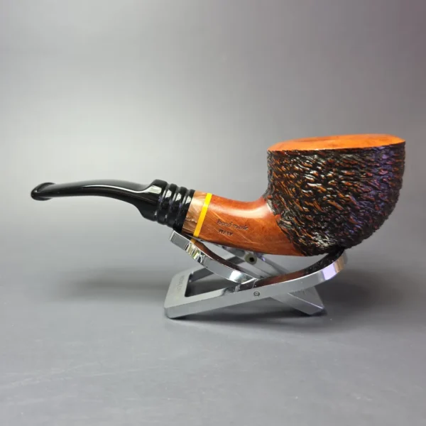 Stefano Santambrogio Partially Rusticated Dublin Estate Briar Pipe, Unsmoked, 9mm - Image 4