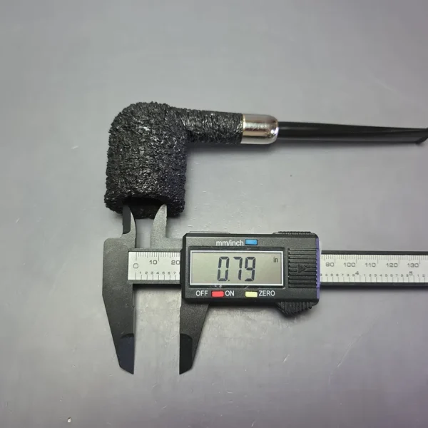 Pipe Tristan Granite Rusticated Billiard w/ Silver Estate Briar Pipe, French Estates - Image 9