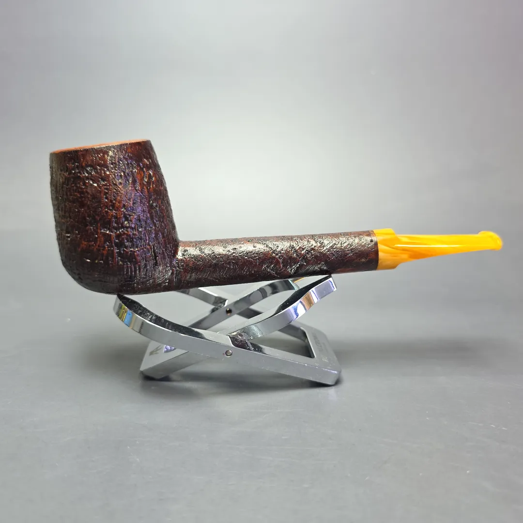 Smith House Partially Sandblasted Lovat w/ Resin Handmade Briar Pipe, New - Image 2