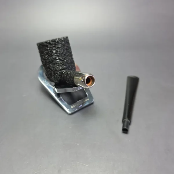 Pipe Tristan Granite Rusticated Billiard w/ Silver Estate Briar Pipe, French Estates - Image 10