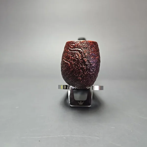 Castello (1982-2007) Old Antiquari 4K Partially Sandblasted Bent Billiard w/ Silver Estate Briar Pipe, Italian Estates - Image 5