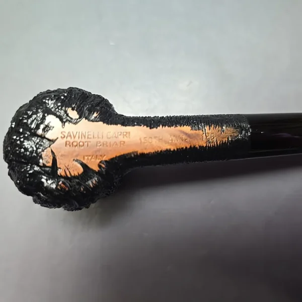 Savinelli 150th Anniversary Capri Root Briar 125 Rusticated Billiard Briar Pipe, New - Image 10