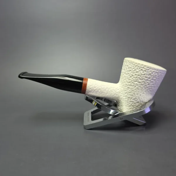 MBSD Meerschaum Deluxe Rusticated Poker Block Meerschaum Pipe, Briar-Mortise, New - Image 5