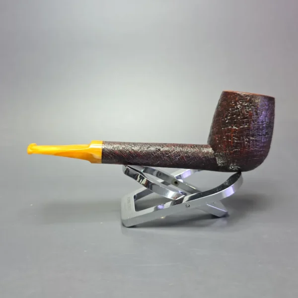Smith House Partially Sandblasted Lovat w/ Resin Handmade Briar Pipe, New - Image 4