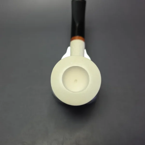 MBSD Meerschaum Deluxe Rusticated Poker Block Meerschaum Pipe, Briar-Mortise, New - Image 6