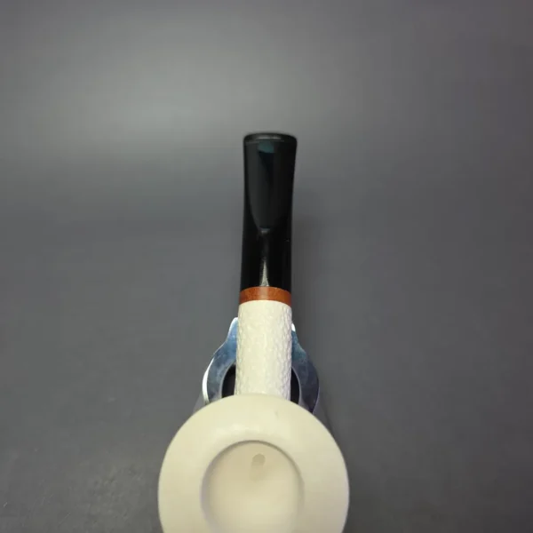 MBSD Meerschaum Deluxe Rusticated Poker Block Meerschaum Pipe, Briar-Mortise, New - Image 7