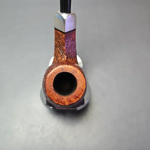 Castello (1982-2007) Old Antiquari 4K Partially Sandblasted Bent Billiard w/ Silver Estate Briar Pipe, Italian Estates - Image 8