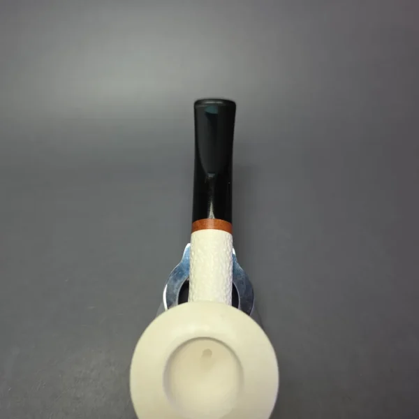 MBSD Meerschaum Deluxe Rusticated Poker Block Meerschaum Pipe, Briar-Mortise, New - Image 8