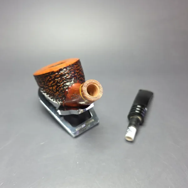 Stefano Santambrogio Partially Rusticated Dublin Estate Briar Pipe, Unsmoked, 9mm - Image 10