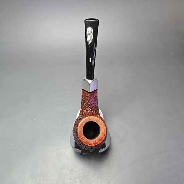 Castello (1982-2007) Old Antiquari 4K Partially Sandblasted Bent Billiard w/ Silver Estate Briar Pipe, Italian Estates - Image 10
