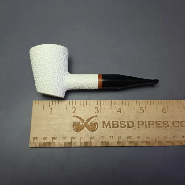 MBSD Meerschaum Deluxe Rusticated Poker Block Meerschaum Pipe, Briar-Mortise, New - Image 10