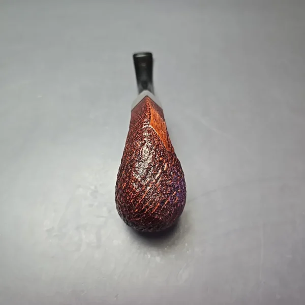 Castello (1982-2007) Old Antiquari 4K Partially Sandblasted Bent Billiard w/ Silver Estate Briar Pipe, Italian Estates - Image 11