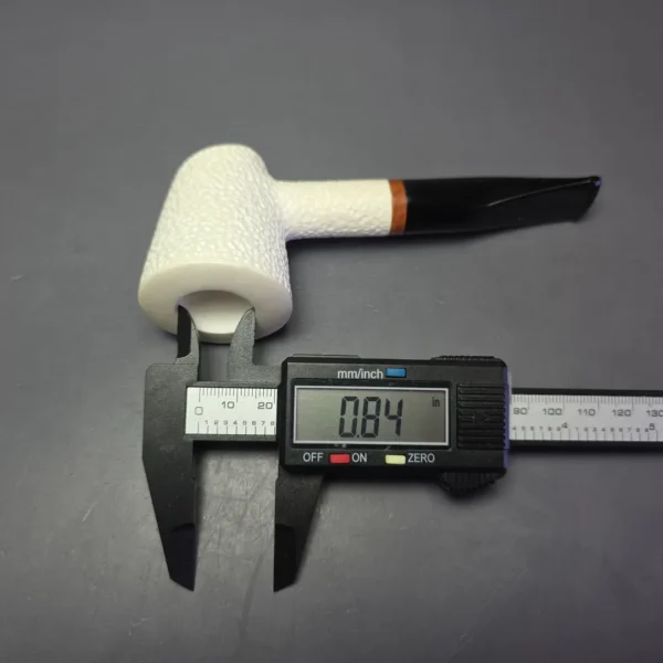 MBSD Meerschaum Deluxe Rusticated Poker Block Meerschaum Pipe, Briar-Mortise, New - Image 11