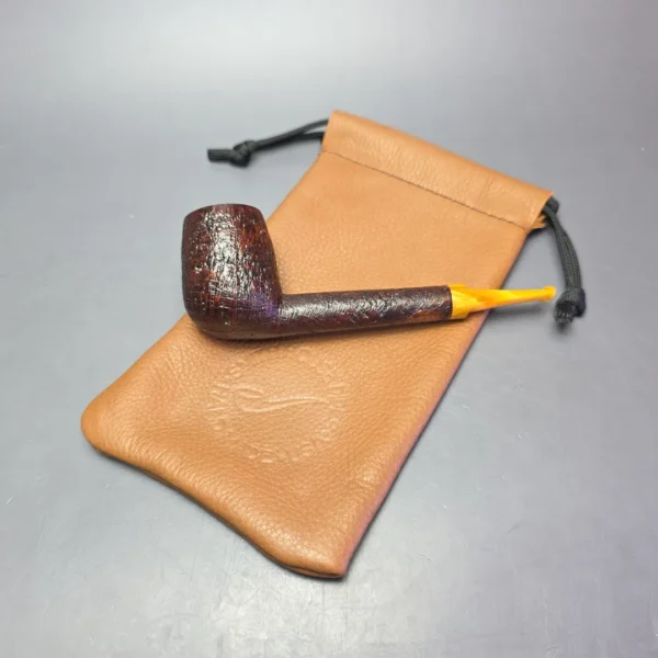 Smith House Partially Sandblasted Lovat w/ Resin Handmade Briar Pipe, New - Image 11
