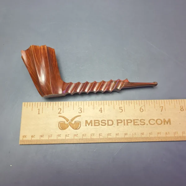 Lee Von Erck 2011 A Grade XL Smooth Spiral Panel Estate Briar Pipe, American Estates - Image 10