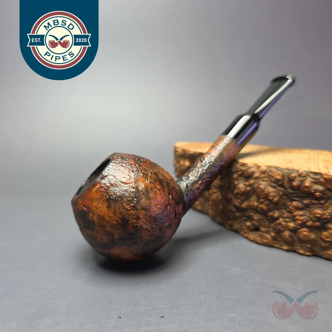 Proxima by Piero Vitale Contrast Sandblasted Apple Estate Briar Pipe, Unsmoked