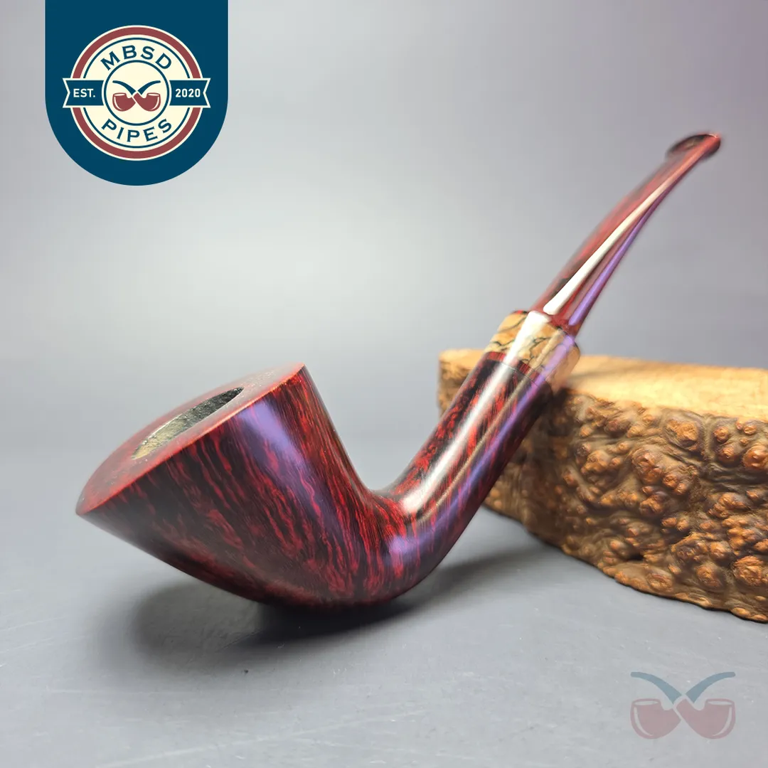 Bruno Nuttens Hand Made AA Grade Smooth Dublin w/ Spalted Beechwood, Briar Pipe, New
