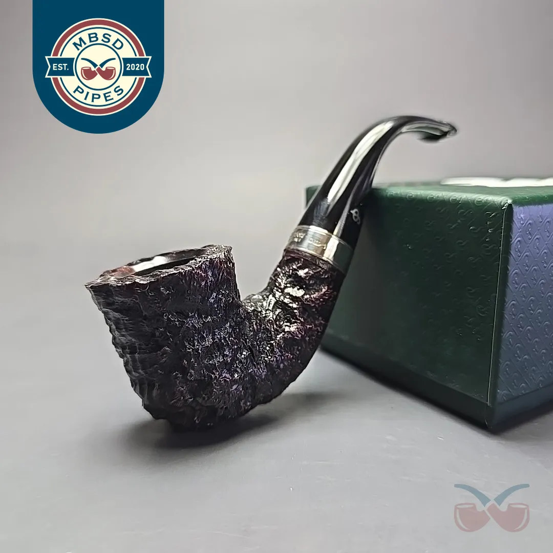 Peterson Cobble 05 Rusticated & Sandblasted Calabash w/ Silver Briar Pipe, New